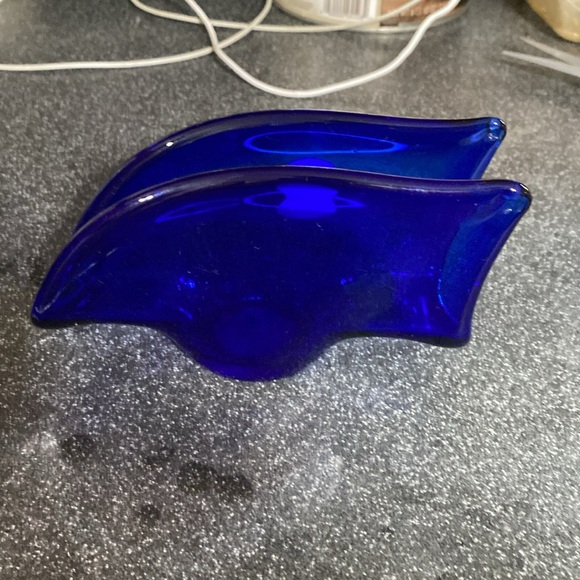 White Cristal Hand Made Italy Blue Murano Artwork - Picture 3 of 8